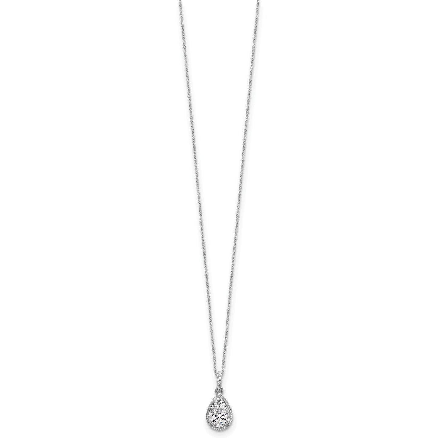 Lab Grown Diamond Teardrop Pendant Necklace Gold 1/2 ctw