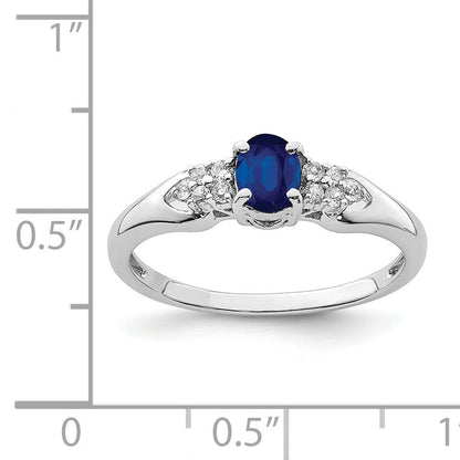 0.52 Ct Oval Blue Sapphire Prong Rhodium Plated Silver Cluster Ring