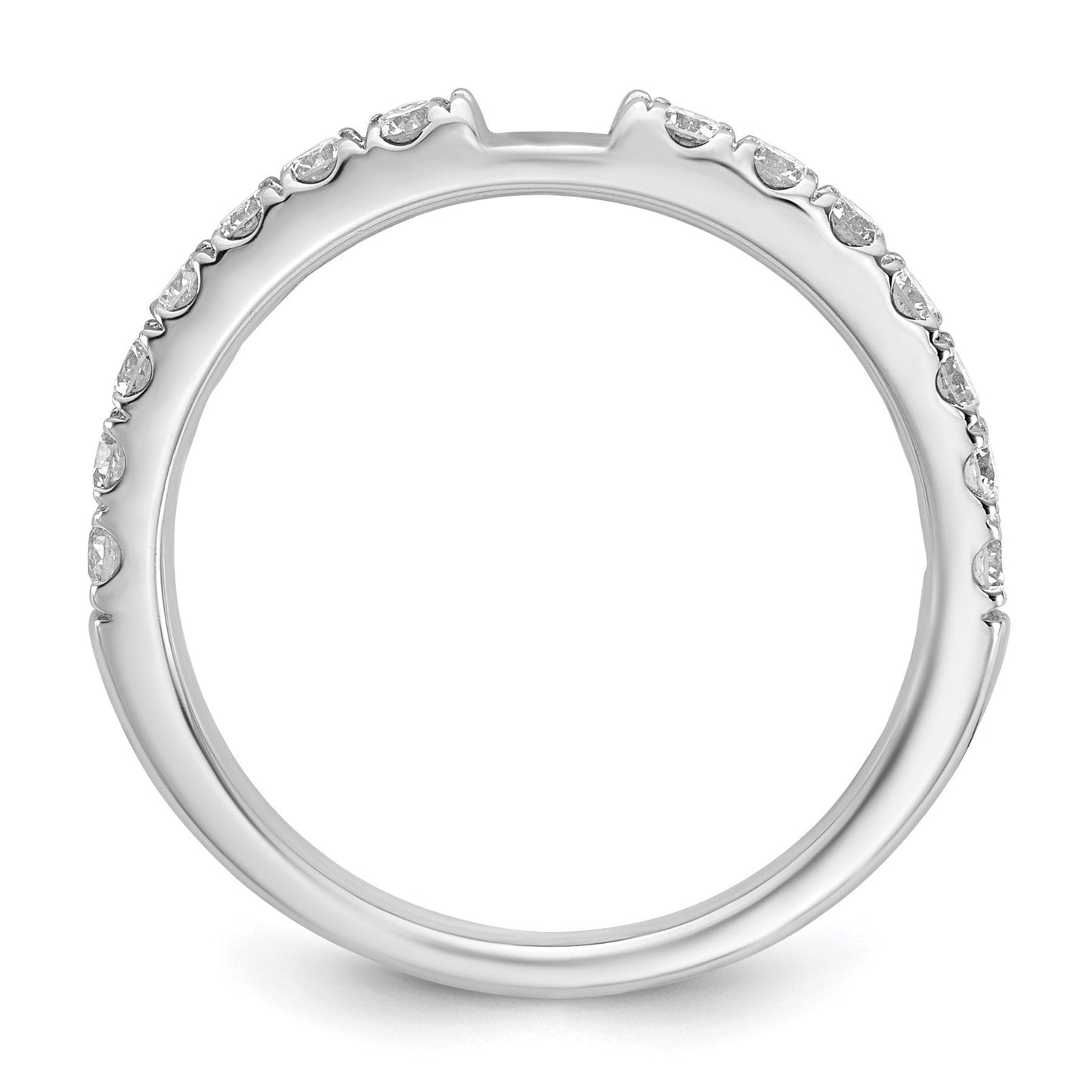 14K White Gold Lab Diamond Solitaire Pave Ring