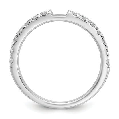 14K White Gold Lab Diamond Solitaire Pave Ring