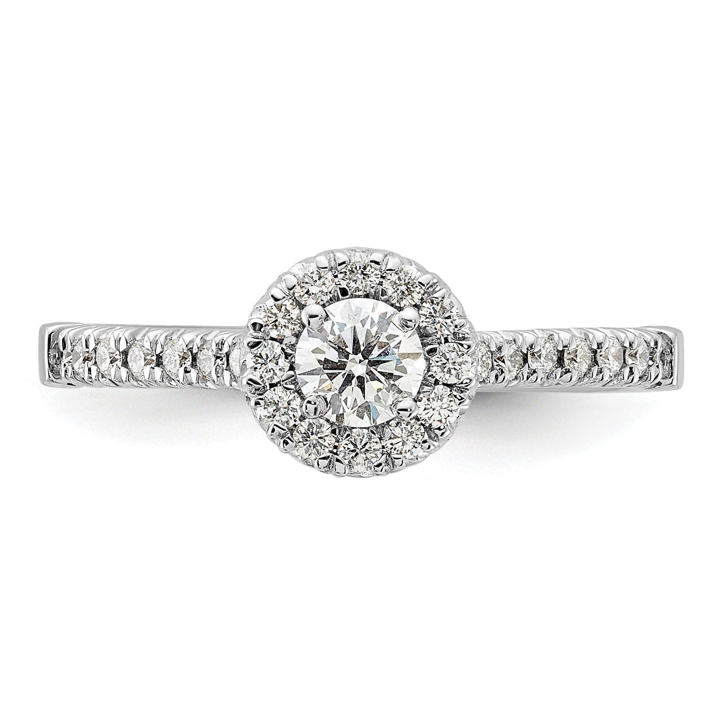 14k Lab Grown Diamond Round Halo Semi Mount Engagement Ring 0.25 ct
