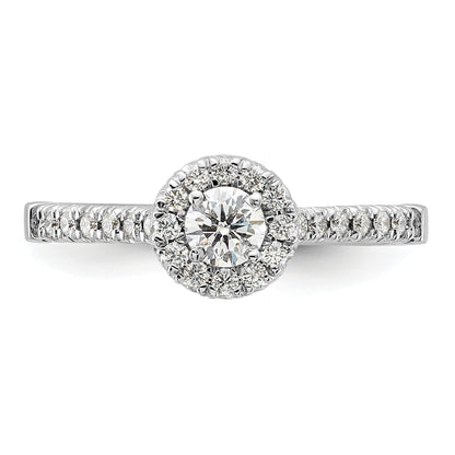 14k Lab Grown Diamond Round Halo Semi Mount Engagement Ring 0.25 ct