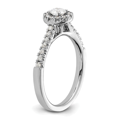 14k Lab Grown Diamond Round Halo Semi Mount Engagement Ring 0.25 ct