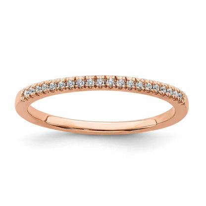 0.07 Ct Round Lab Grown Diamond Pavé 14K Rose Gold Pure Serenity Wedding Enhancer Band
