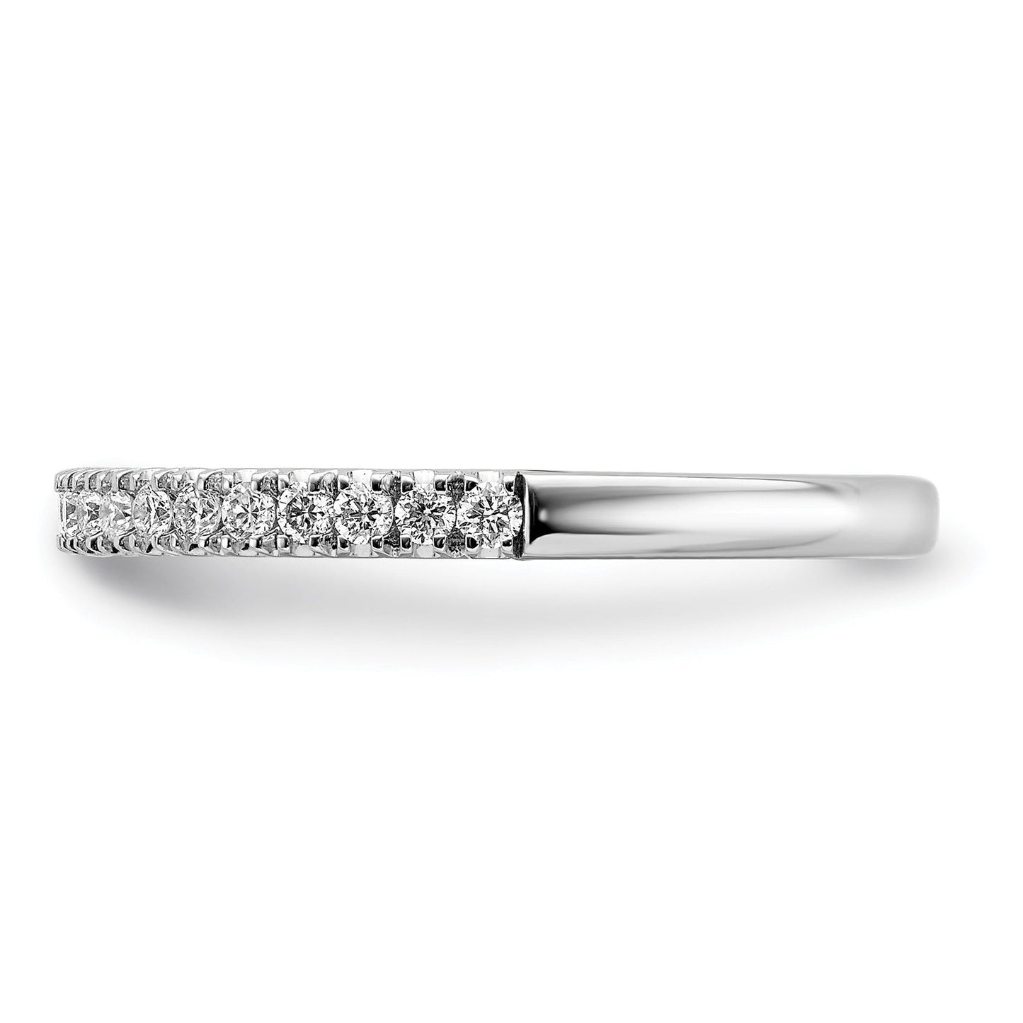 0.25 Ct Round Lab Grown Diamond Pavé 14K White Gold Wedding Enhancer Band