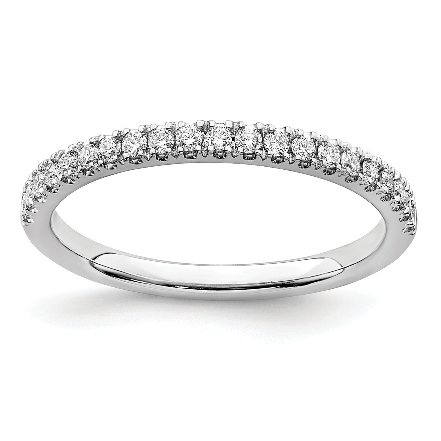 0.25 Ct Round Lab Grown Diamond Pavé 14K White Gold Wedding Enhancer Band