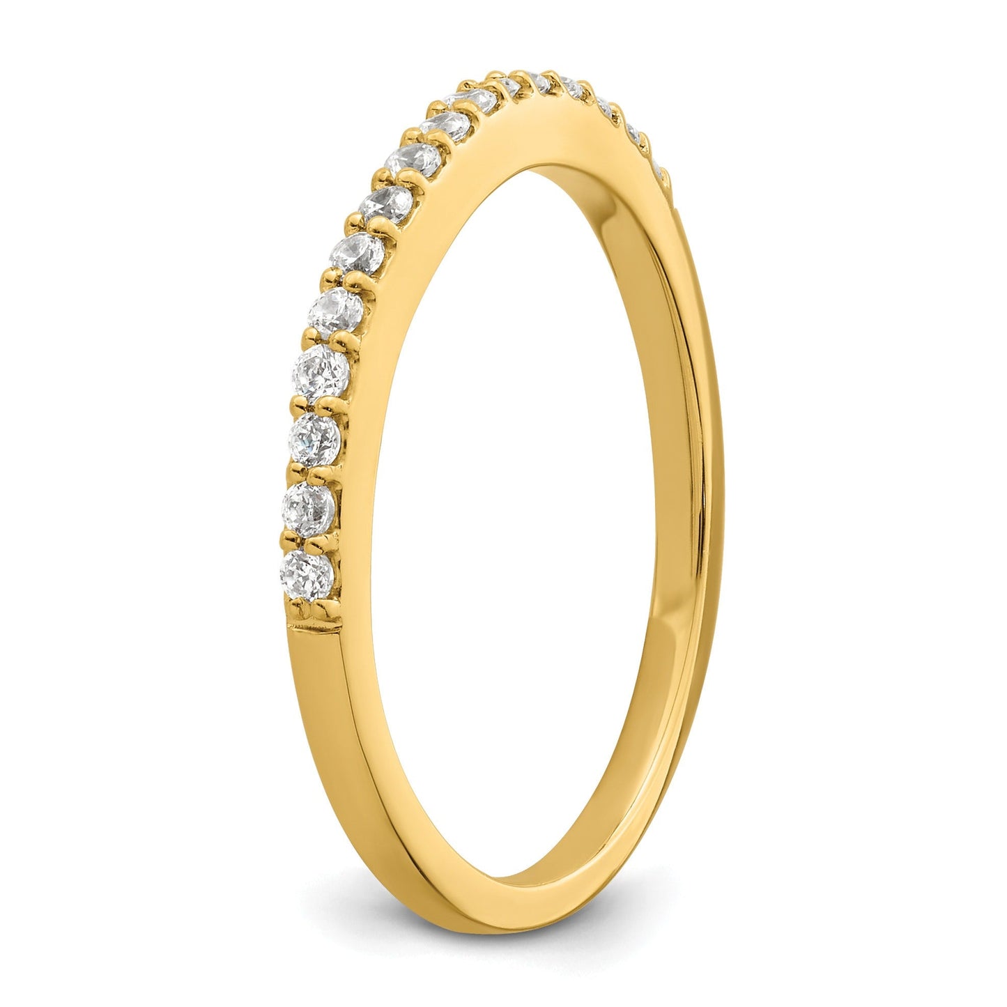 0.20 Ct Round Lab Grown Diamond Prong 14K Two-Tone Gold Curved Wedding Enhancer Band