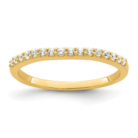 0.20 Ct Round Lab Grown Diamond Prong 14K Two-Tone Gold Curved Wedding Enhancer Band