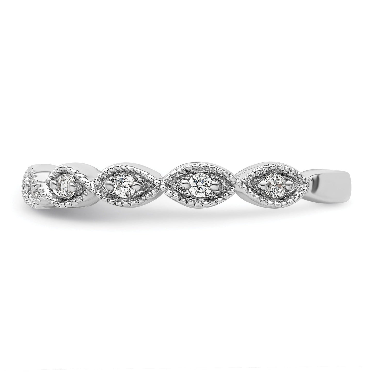 0.16 Ct Round Lab Grown Diamond Bezel 14K White Gold Wedding Enhancer Band