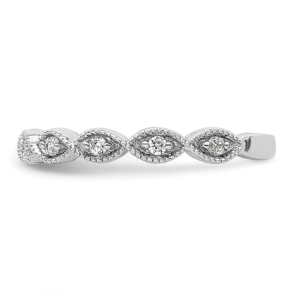 0.16 Ct Round Lab Grown Diamond Bezel 14K White Gold Wedding Enhancer Band