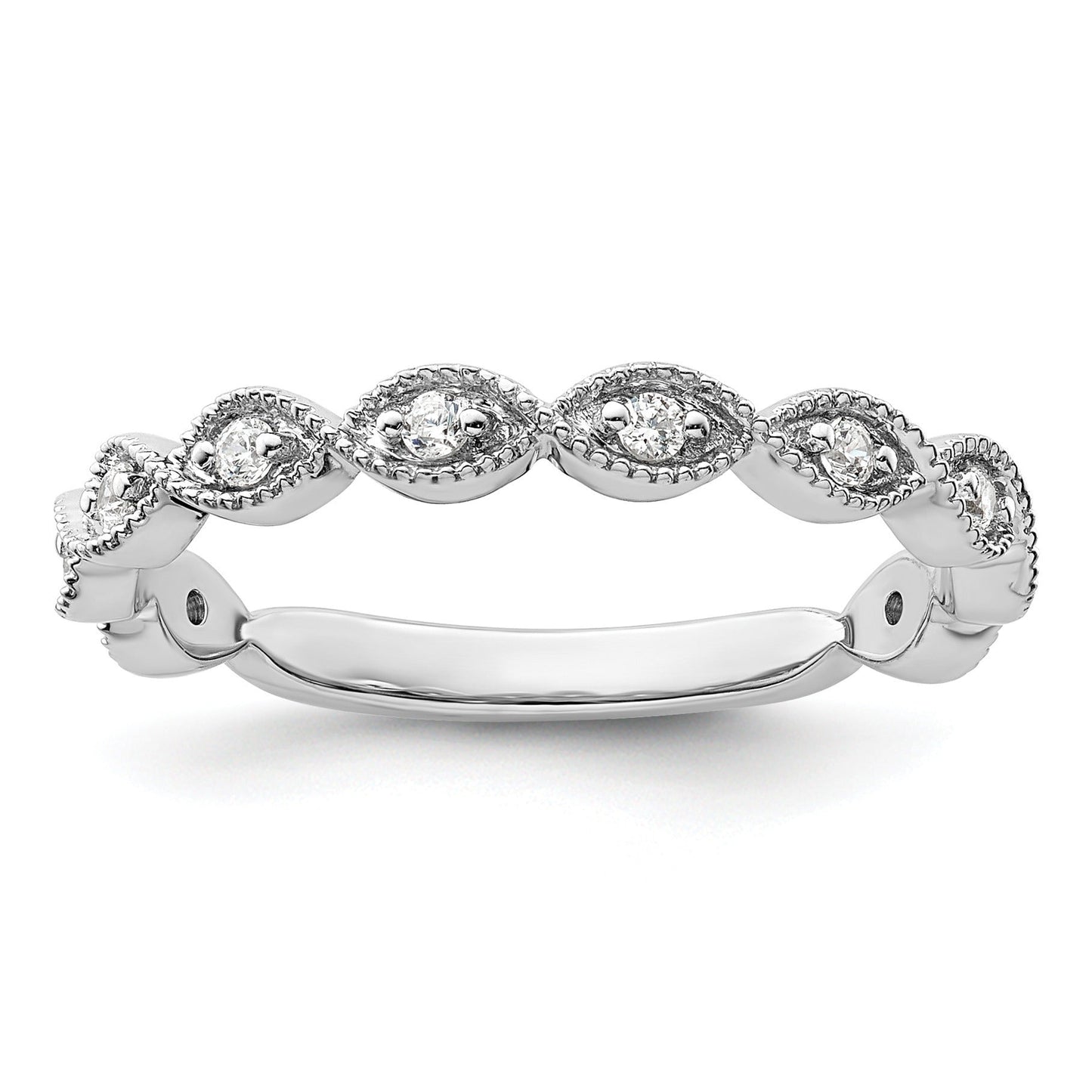 0.16 Ct Round Lab Grown Diamond Bezel 14K White Gold Wedding Enhancer Band
