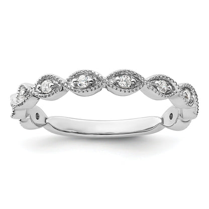 0.16 Ct Round Lab Grown Diamond Bezel 14K White Gold Wedding Enhancer Band