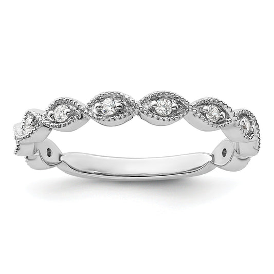 0.16 Ct Round Lab Grown Diamond Bezel 14K White Gold Wedding Enhancer Band