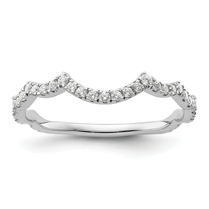 0.33 Ct Round Lab Grown Diamond Pavé 14K White Gold Curved Wedding Enhancer Band