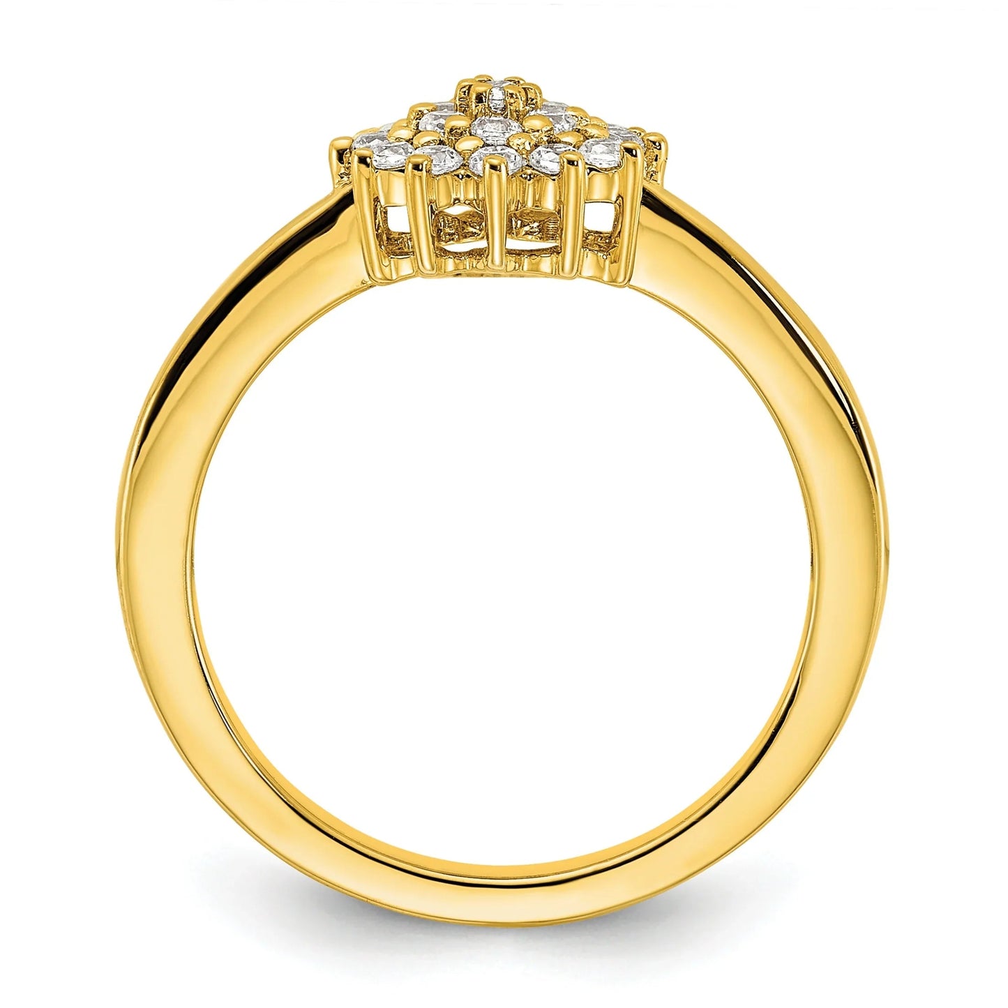 14k Gold Lab Grown Diamond Cluster Ring 0.285 ct.
