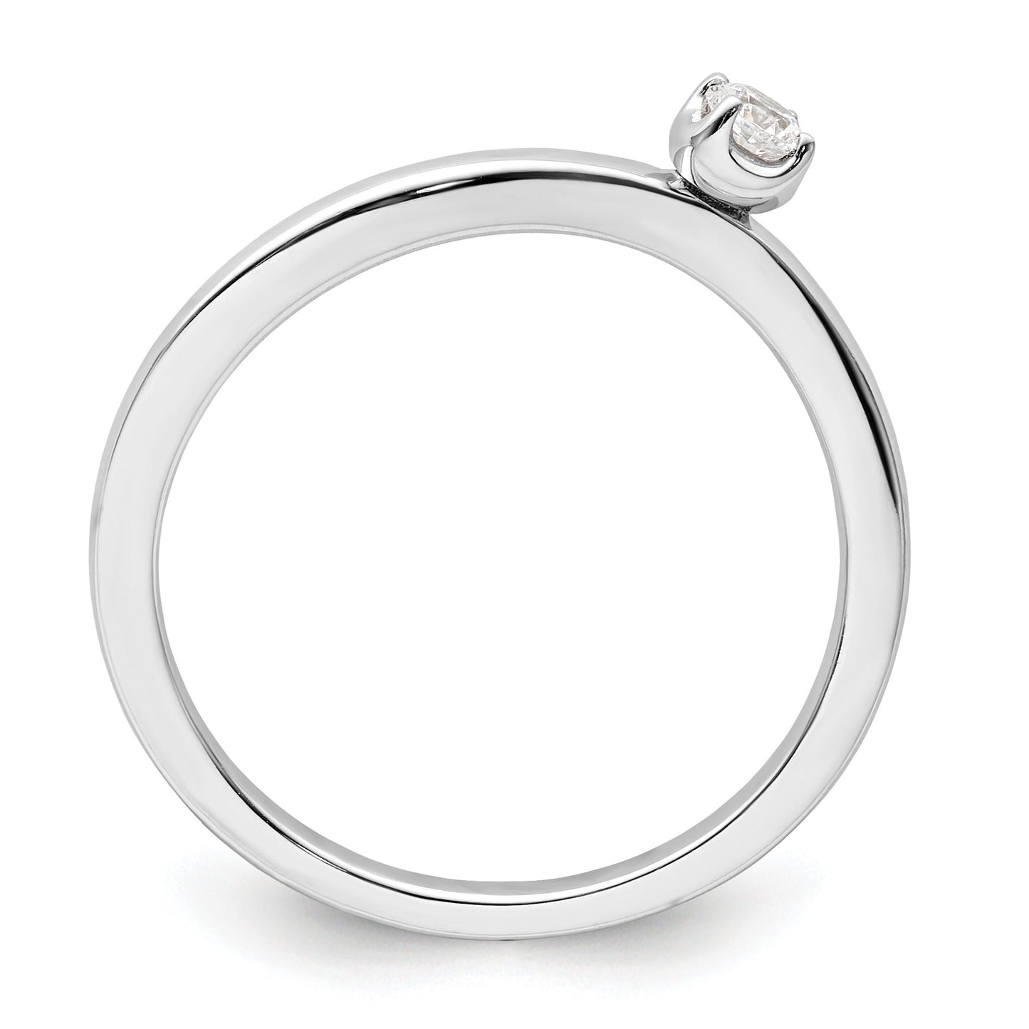 0.10 Ct Round Lab Grown Diamond Prong 14K White Gold Two Promises Enhancer Band