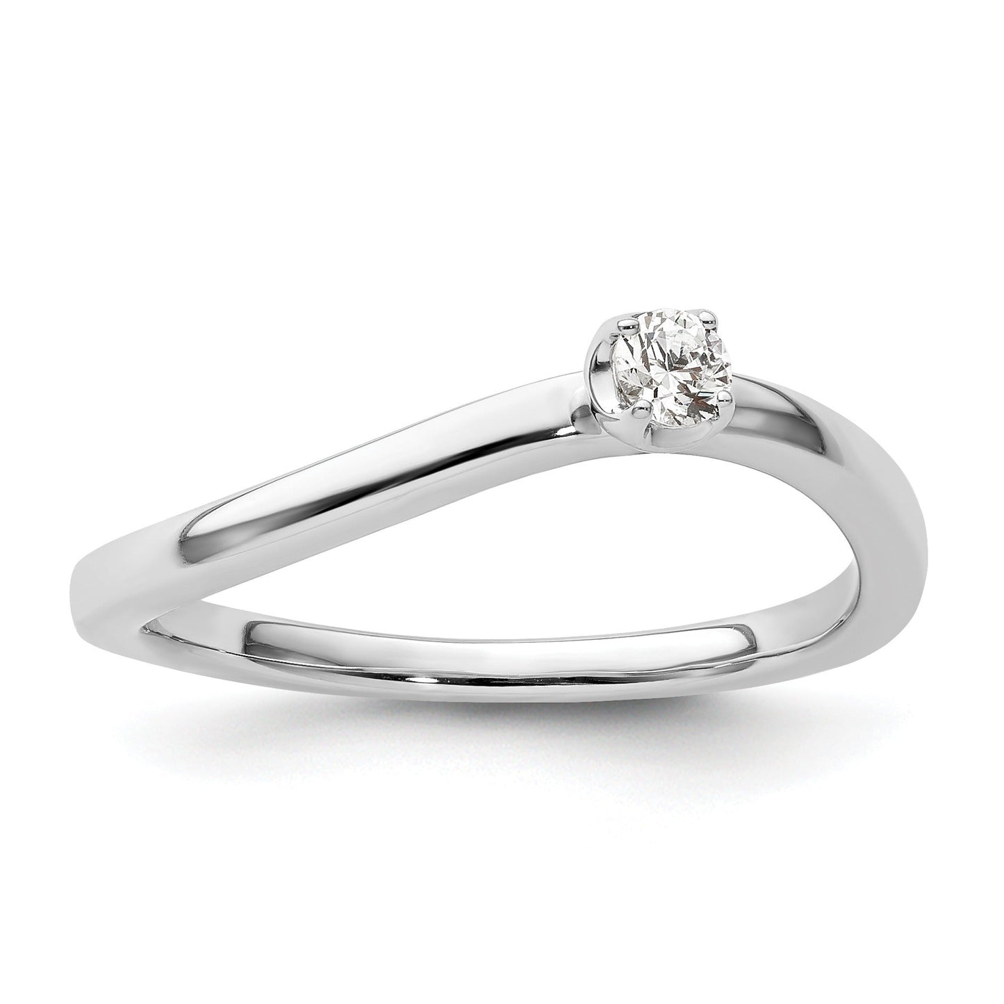 0.10 Ct Round Lab Grown Diamond Prong 14K White Gold Two Promises Enhancer Band