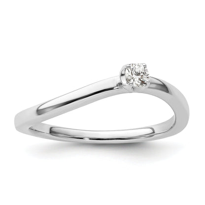 0.10 Ct Round Lab Grown Diamond Prong 14K White Gold Two Promises Enhancer Band