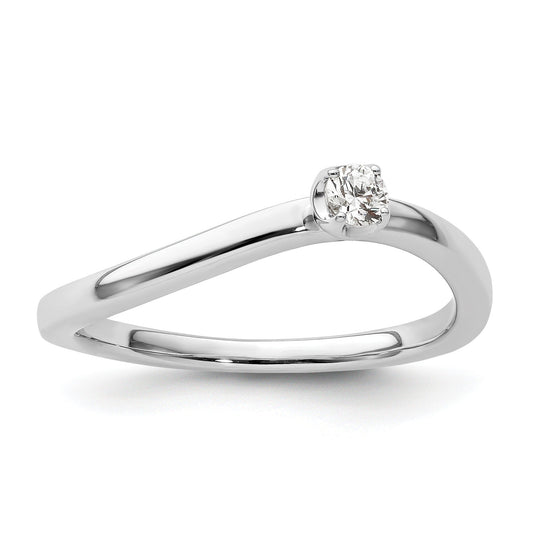 0.10 Ct Round Lab Grown Diamond Prong 14K White Gold Two Promises Enhancer Band