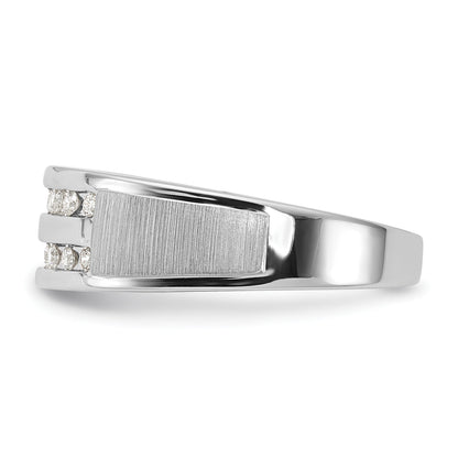 10k White Gold 1/5 ct Lab Grown Diamond Double Row Band Ring