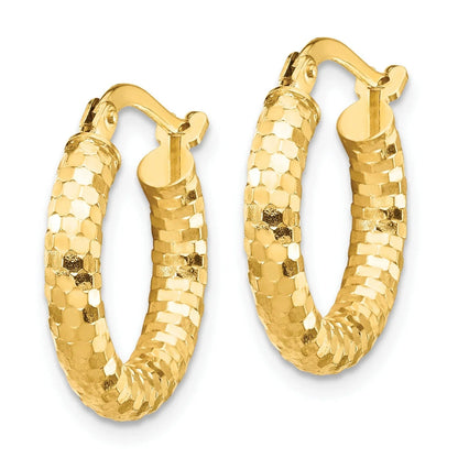 Diamond-cut 14K Gold Hoop Earrings