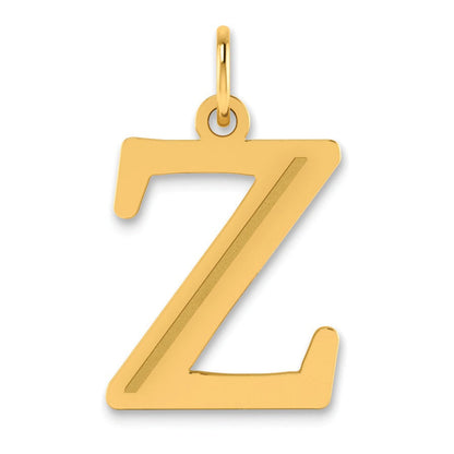 14K Gold Etched Initial Pendants