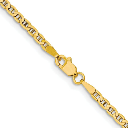10K Gold Flat Anchor Chain 18 inch