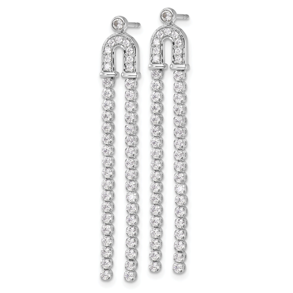 14k White Gold 2 carat Lab Grown Diamond Dangle Earrings
