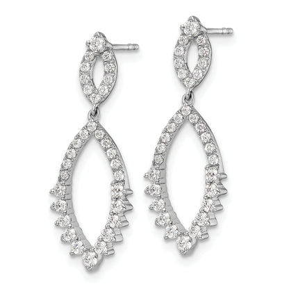 14k White Gold Lab Diamond Fashion Dangle Post Earrings