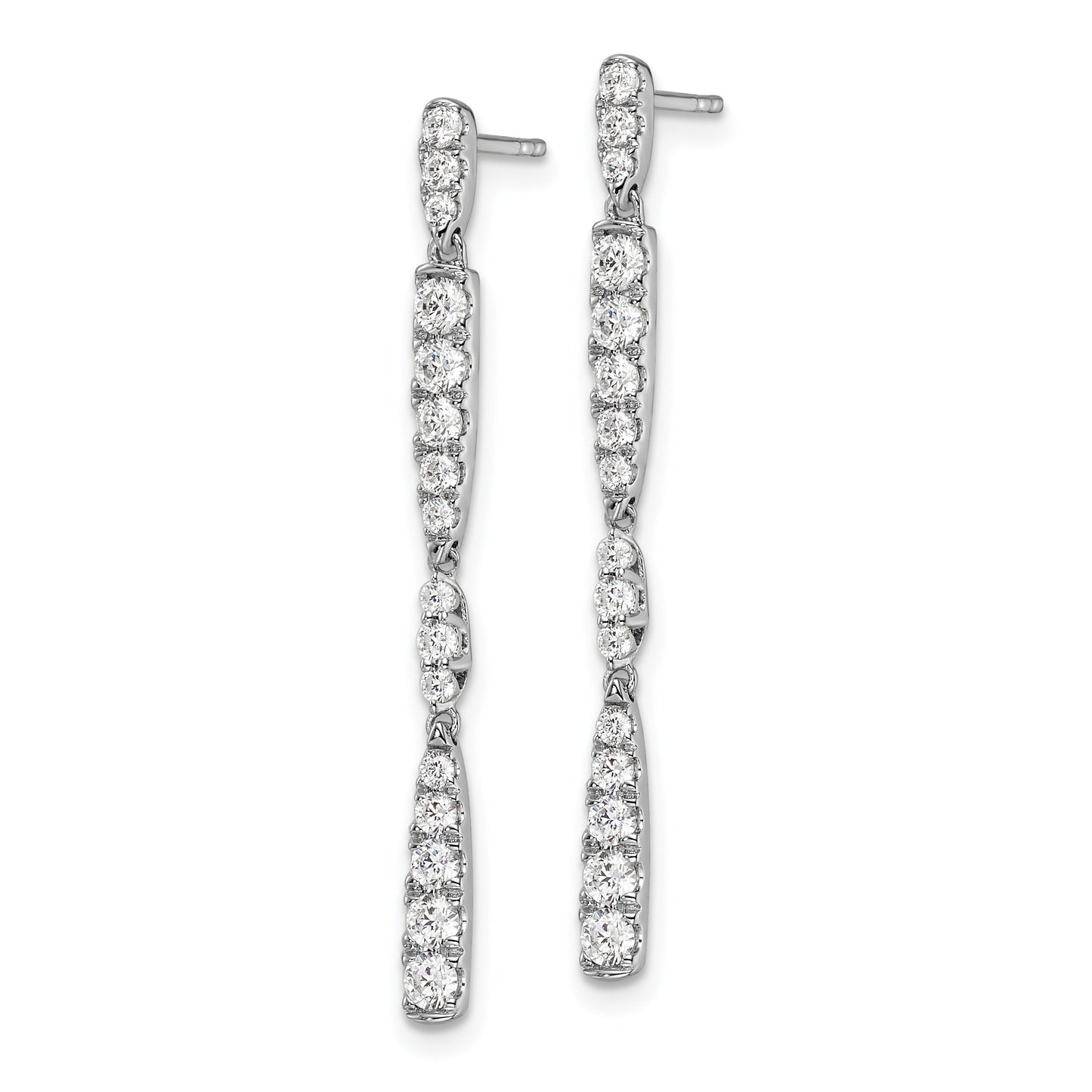 14k White Gold 1 carat Lab Grown Diamond Dangle Post Earrings