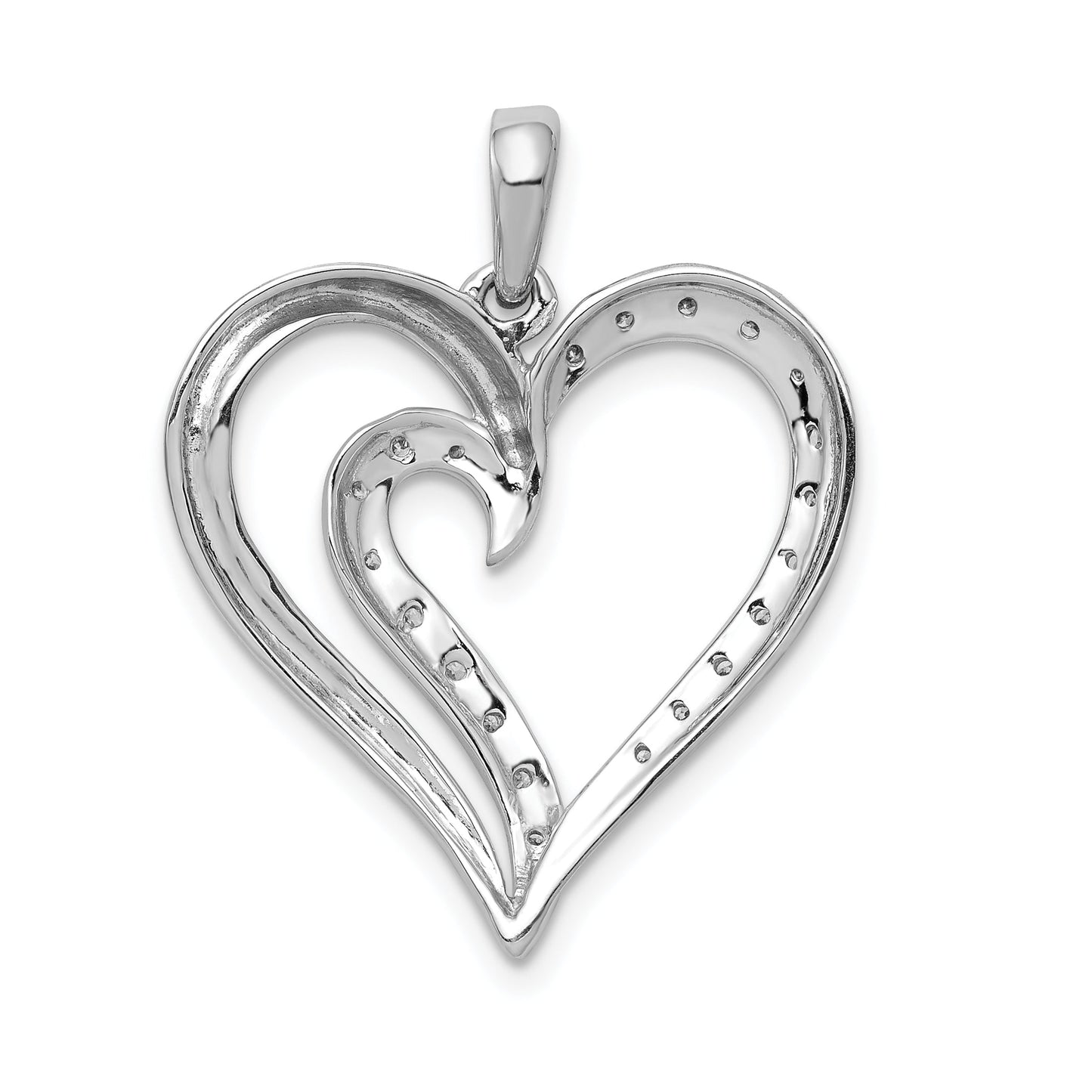 14k 1/10 carat Diamond Fancy Gold Heart Pendant