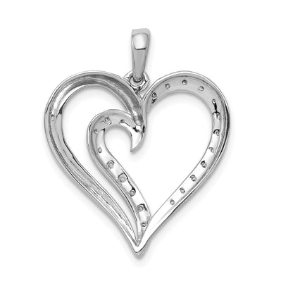 14k 1/10 carat Diamond Fancy Gold Heart Pendant