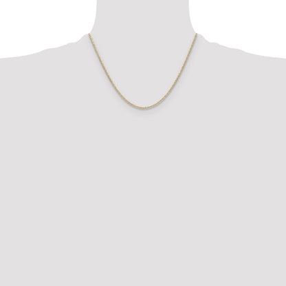 2mm 14k Gold Tri-Color Pavé Valentino Chain 18 inch
