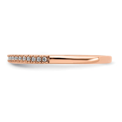0.07 Ct Round Lab Grown Diamond Pavé 14K Rose Gold Pure Serenity Wedding Enhancer Band
