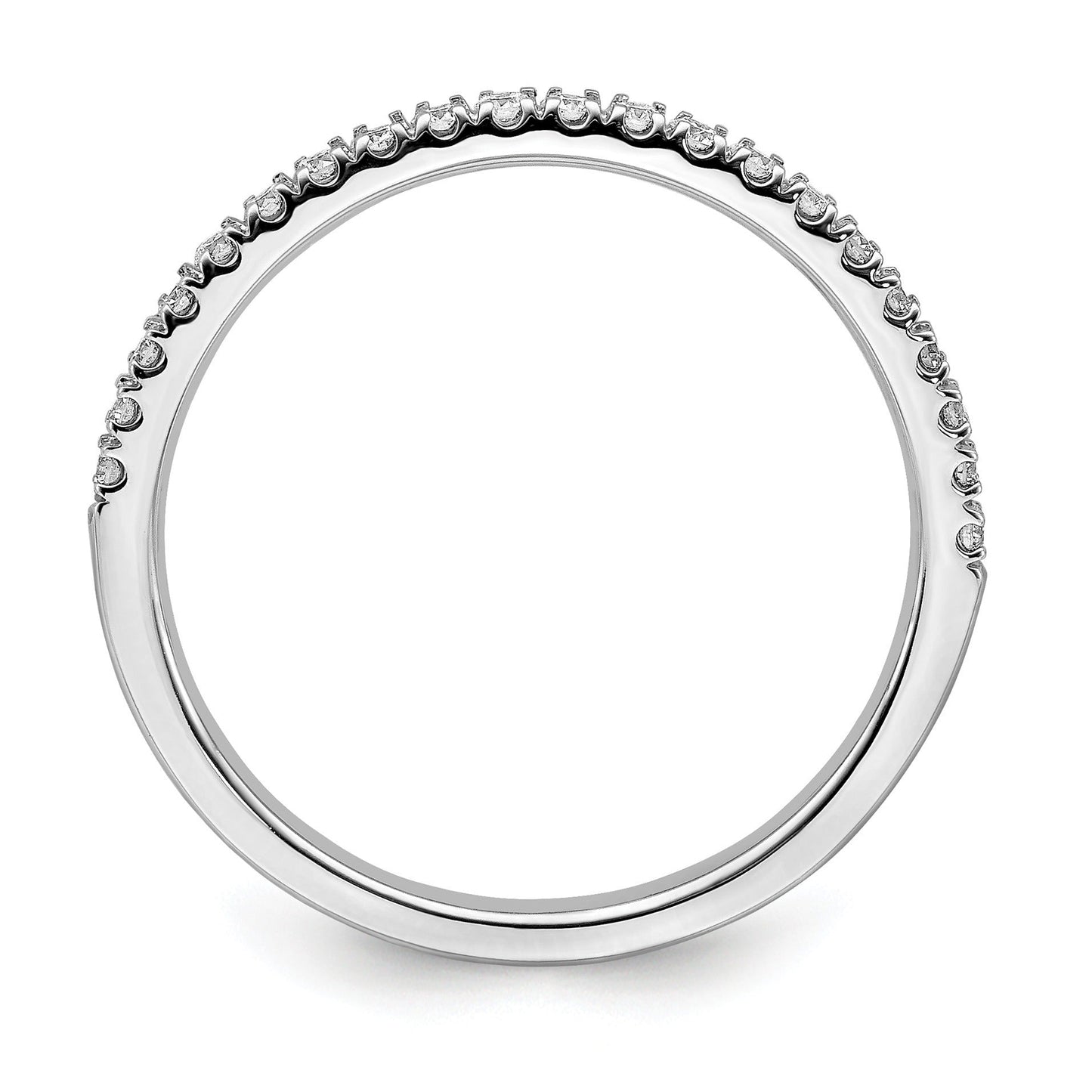 0.25 Ct Round Lab Grown Diamond Pavé 14K White Gold Wedding Enhancer Band