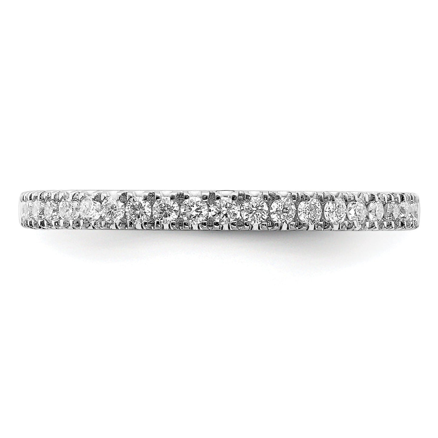 0.25 Ct Round Lab Grown Diamond Pavé 14K White Gold Wedding Enhancer Band
