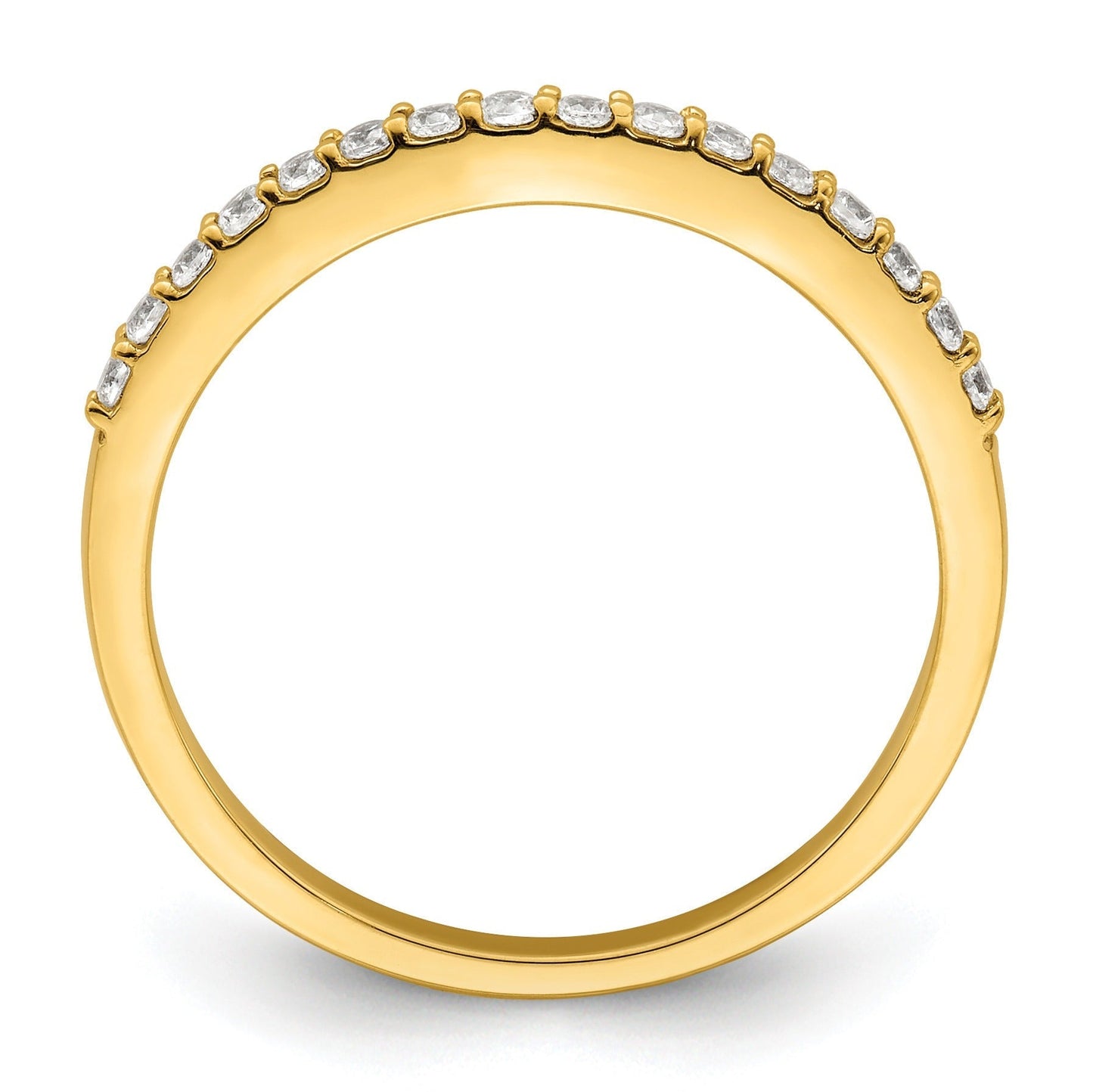 0.20 Ct Round Lab Grown Diamond Prong 14K Two-Tone Gold Curved Wedding Enhancer Band