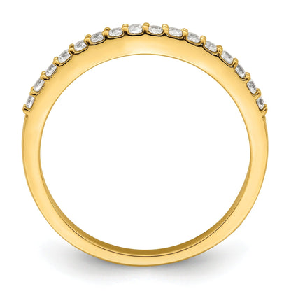 0.20 Ct Round Lab Grown Diamond Prong 14K Two-Tone Gold Curved Wedding Enhancer Band