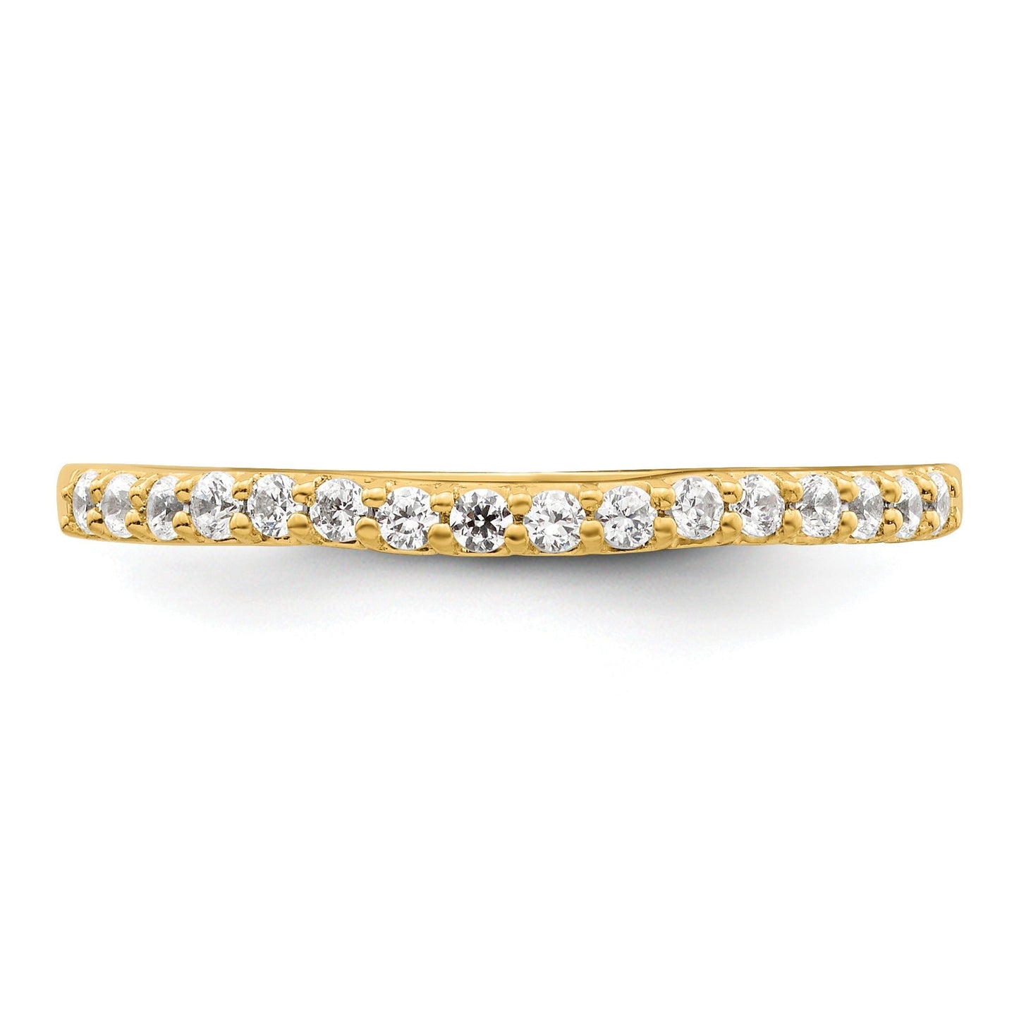 0.20 Ct Round Lab Grown Diamond Prong 14K Two-Tone Gold Curved Wedding Enhancer Band
