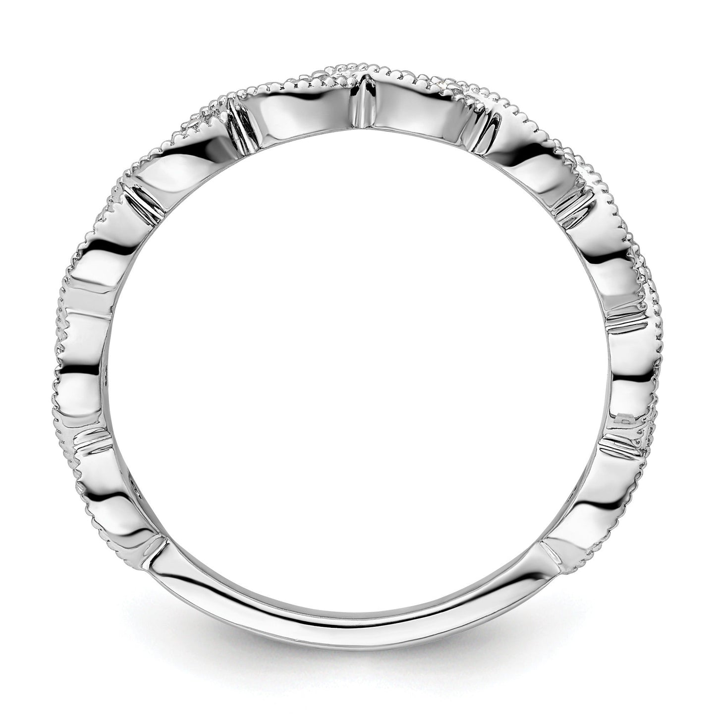 0.16 Ct Round Lab Grown Diamond Bezel 14K White Gold Wedding Enhancer Band