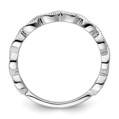 0.16 Ct Round Lab Grown Diamond Bezel 14K White Gold Wedding Enhancer Band
