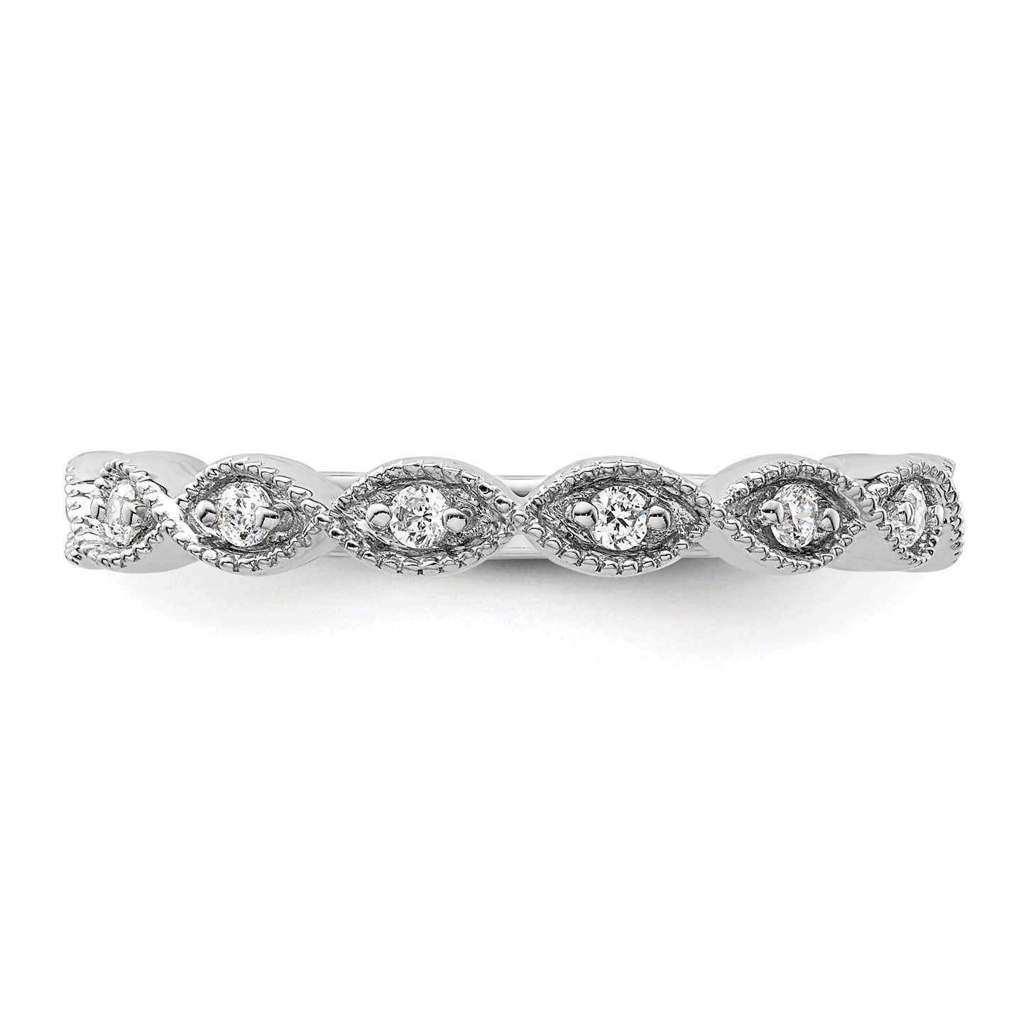 0.16 Ct Round Lab Grown Diamond Bezel 14K White Gold Wedding Enhancer Band