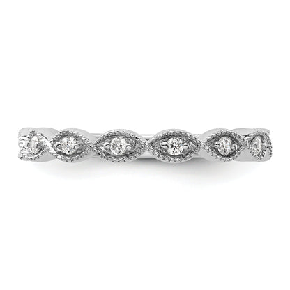 0.16 Ct Round Lab Grown Diamond Bezel 14K White Gold Wedding Enhancer Band