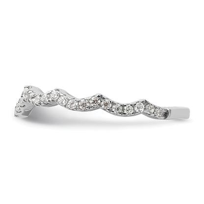 0.33 Ct Round Lab Grown Diamond Pavé 14K White Gold Curved Wedding Enhancer Band