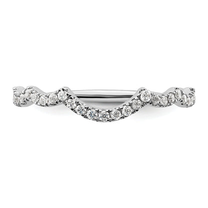 0.33 Ct Round Lab Grown Diamond Pavé 14K White Gold Curved Wedding Enhancer Band
