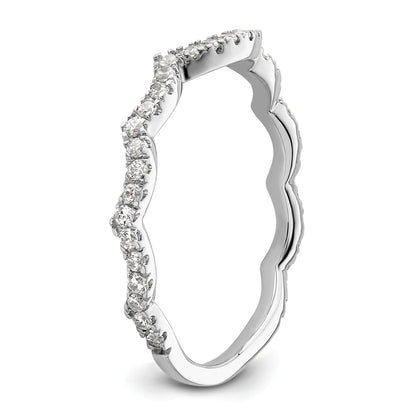 0.33 Ct Round Lab Grown Diamond Pavé 14K White Gold Curved Wedding Enhancer Band