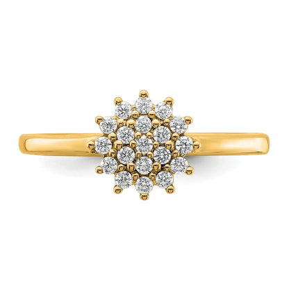 14k Gold Lab Grown Diamond Cluster Ring 0.285 ct.