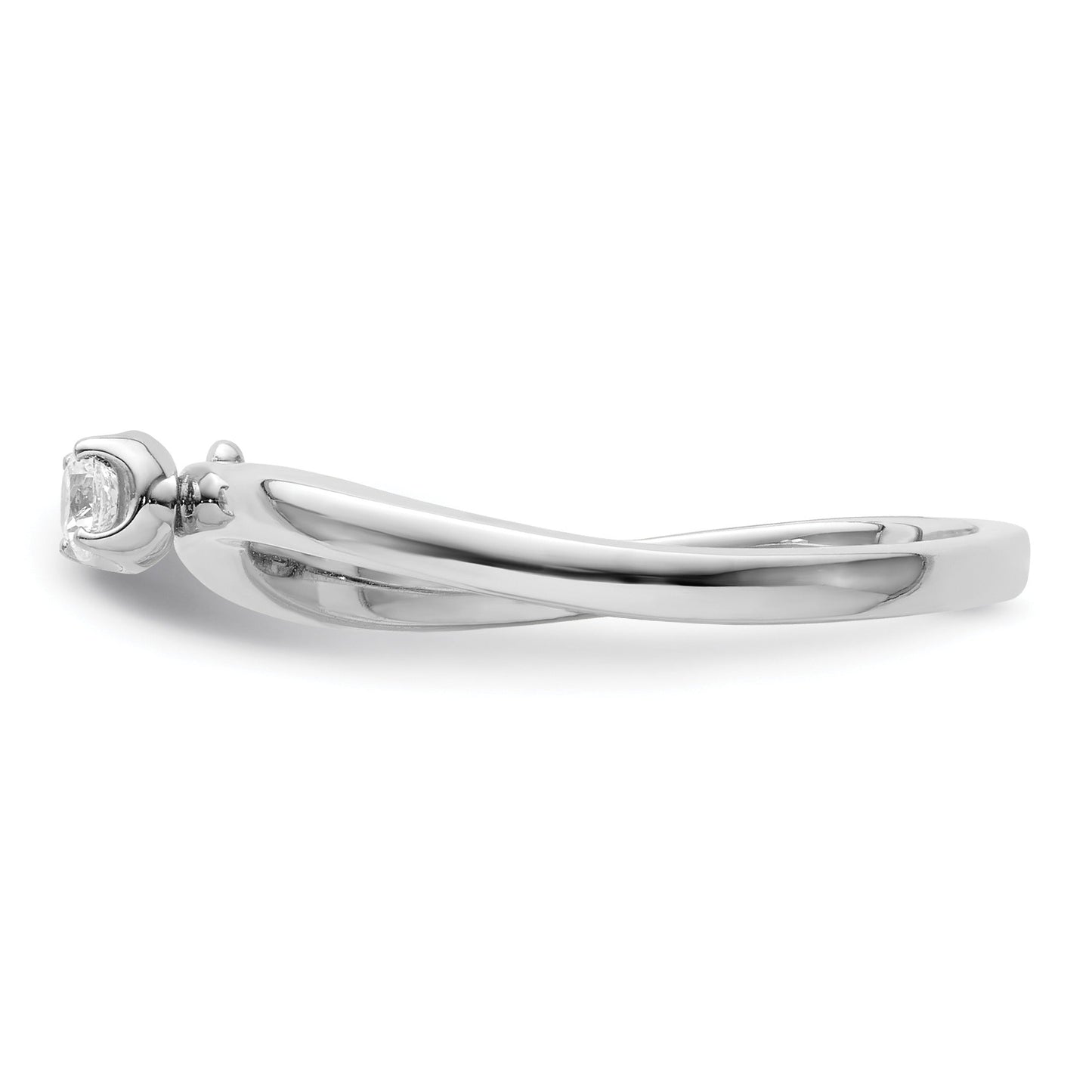 0.10 Ct Round Lab Grown Diamond Prong 14K White Gold Two Promises Enhancer Band
