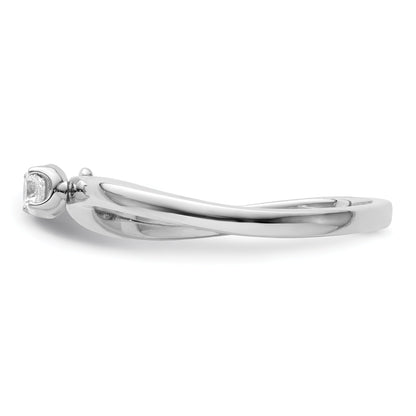 0.10 Ct Round Lab Grown Diamond Prong 14K White Gold Two Promises Enhancer Band