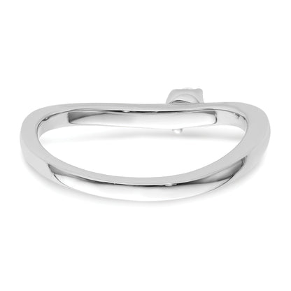 0.10 Ct Round Lab Grown Diamond Prong 14K White Gold Two Promises Enhancer Band